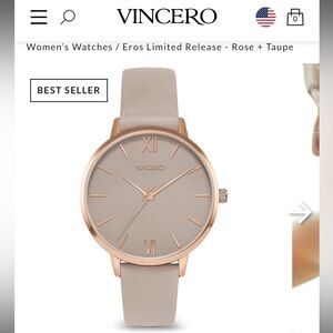 Vincero limited release Eros watch in rose gold and taupe. 38 mm